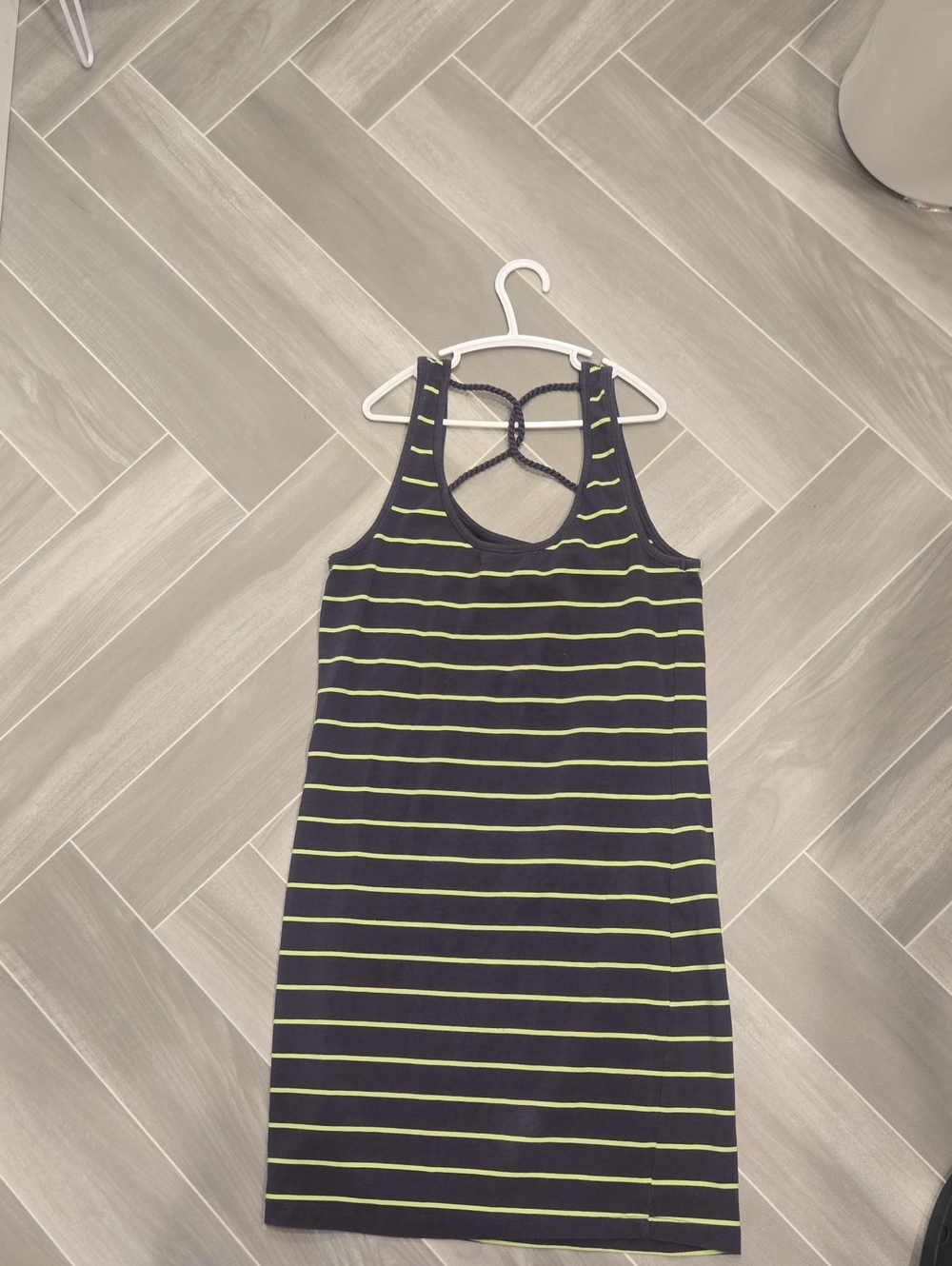 Garage Black Tee with Neon Lime Stripes